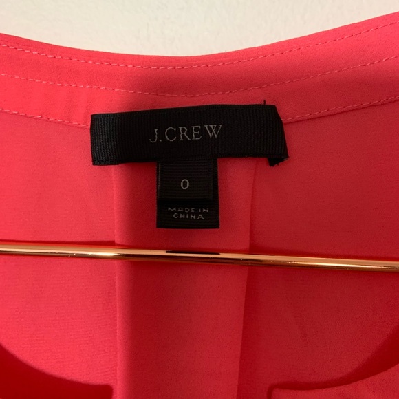 Jcrew | coral notched neck blouse office spring casual size 0 - Picture 3 of 5